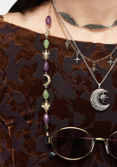Whimsigoth Bead & Charm Chain Sunglasses
