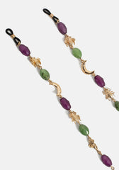 Whimsigoth Bead & Charm Chain Sunglasses