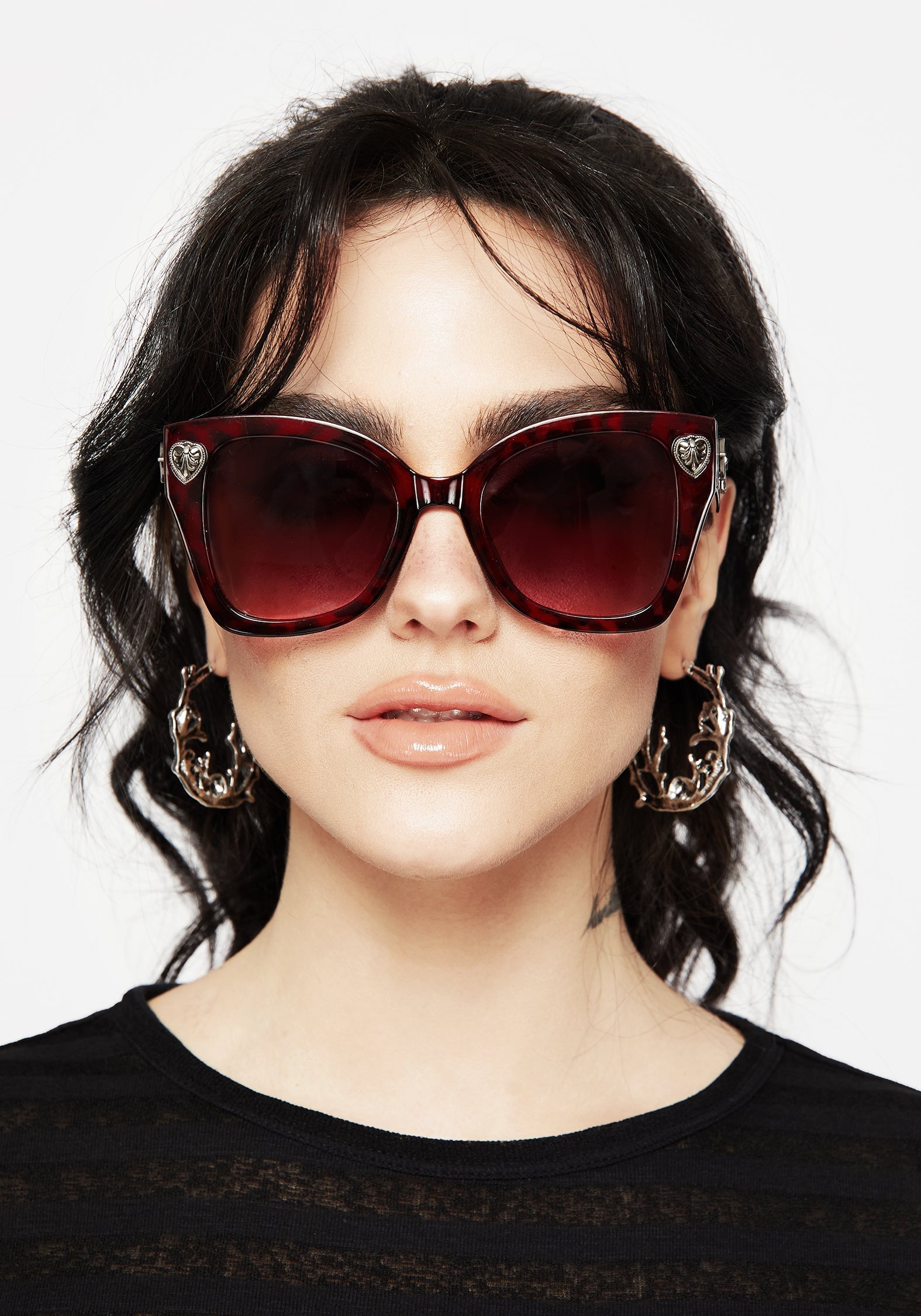 Claustrum Gothic Key Tortoiseshell Sunglasses - Red